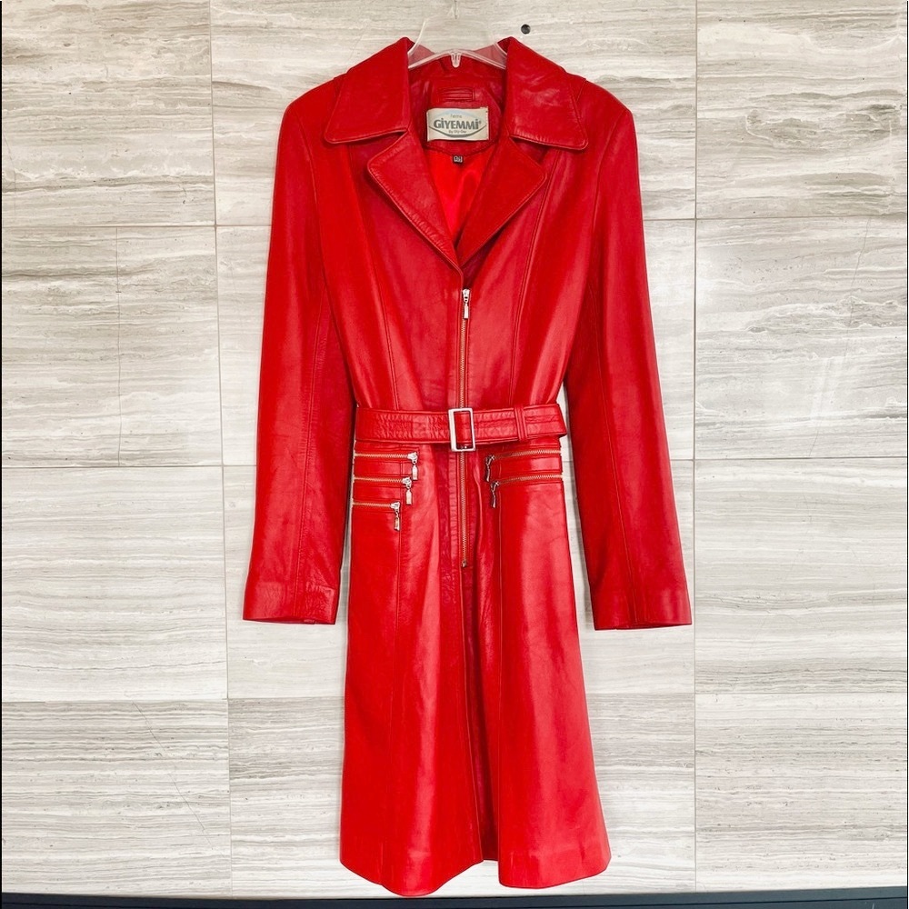 Italian Genuine Leather Trench Coat